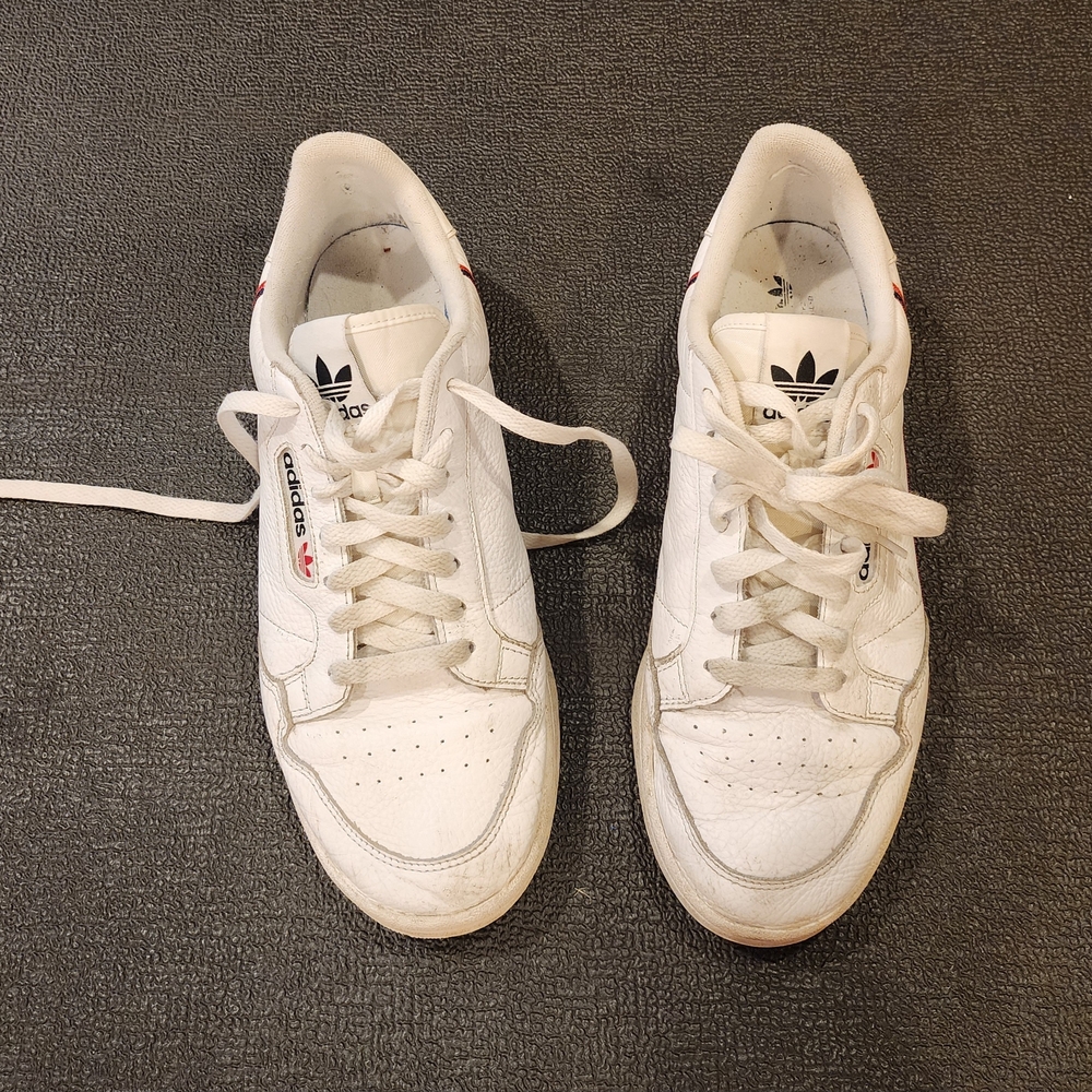 Adidas White and Black Logo Sneakers